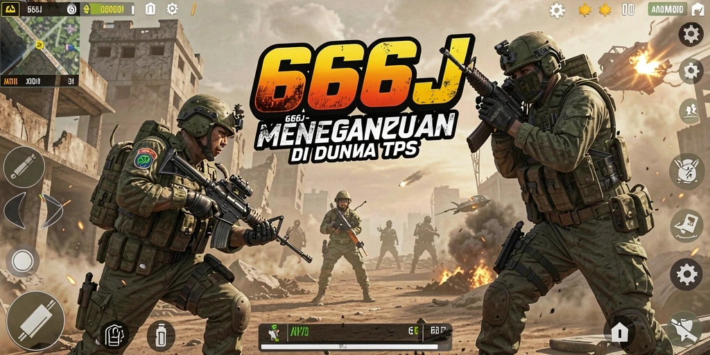 Screenshot utama 666J menampilkan aksi pertempuran TPS yang mendebarkan.