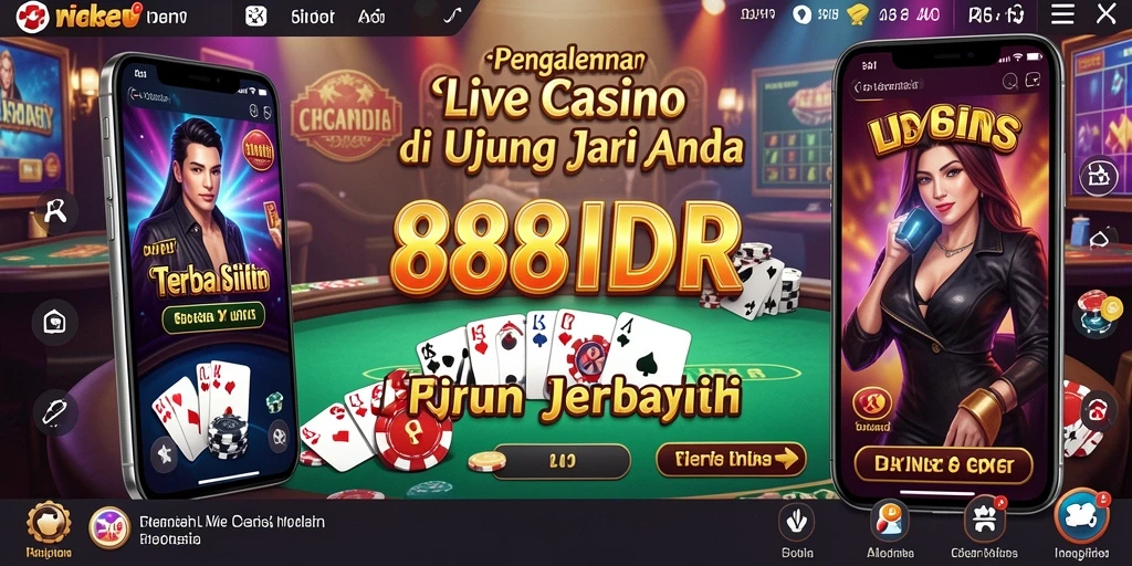 Screenshot gameplay <strong>888IDR</strong> yang menampilkan dealer langsung dan meja permainan.