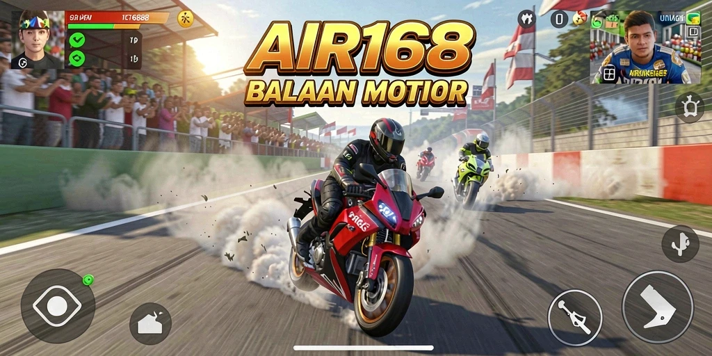 Tampilan gameplay yang mendebarkan dalam balapan motor