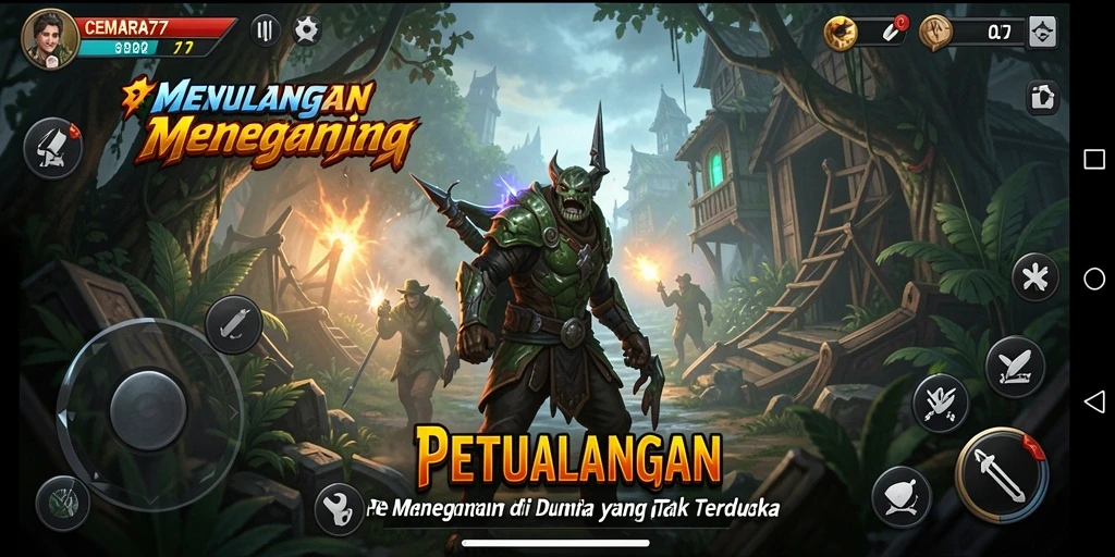 Screenshot CEMARA77 menampilkan momen mendebarkan dalam petualangan.