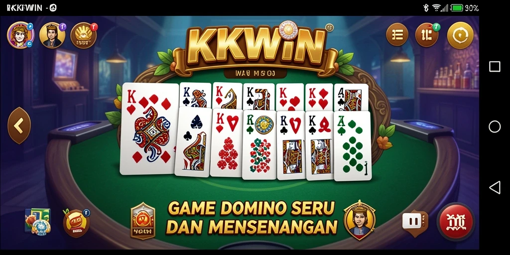 Screenshot gameplay KKWIN menampilkan keseruan permainan Domino yang menarik.