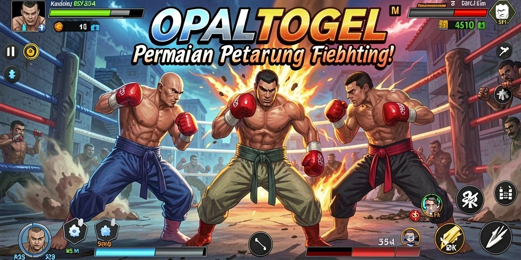 Screenshot gameplay OPALTOGEL menampilkan aksi pertarungan yang intens.