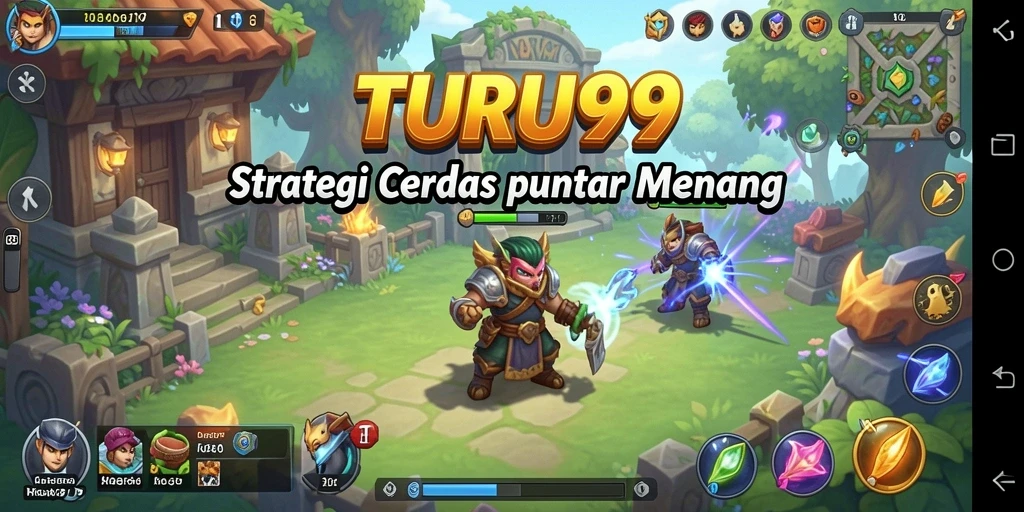 Tampilan gameplay menyentuh laga strategis dalam TURU99.