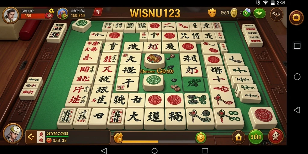 Tampilan gameplay seru WISNU123 dalam Mahjong.